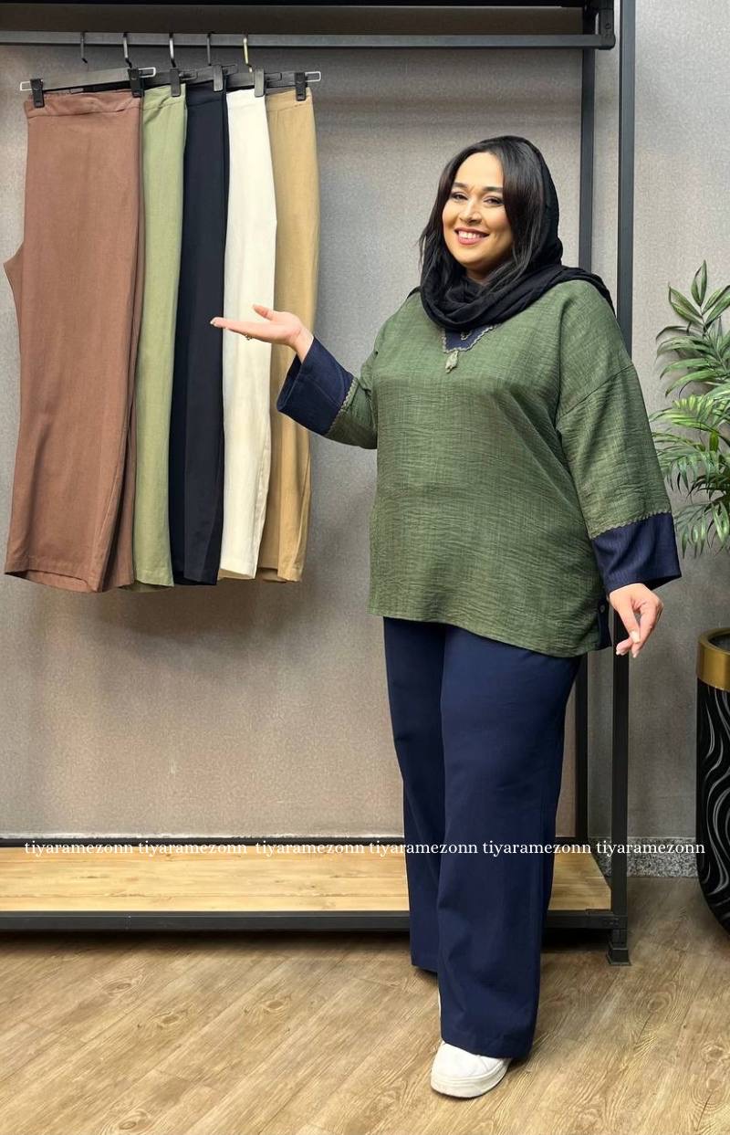 شلوارسایزبزرگ لینن جدید کد 264