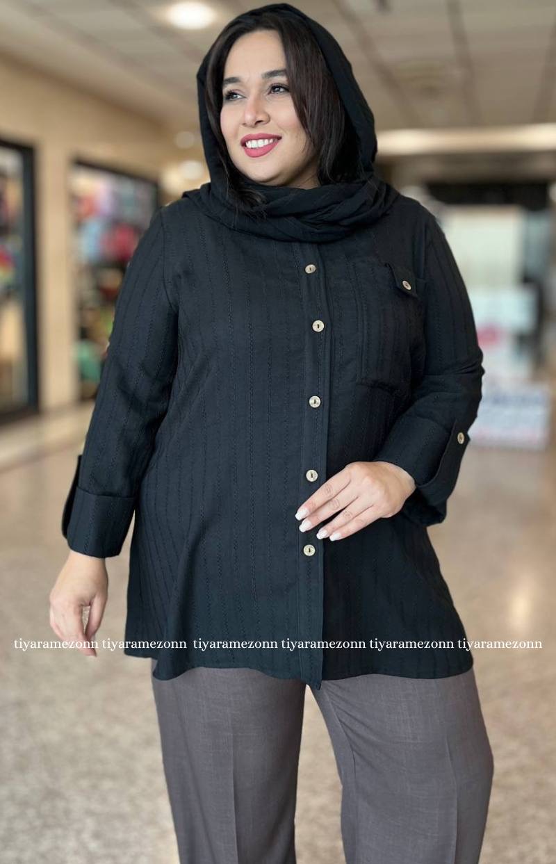شومیز سایز بزرگ جیب پاگن دار کد 272