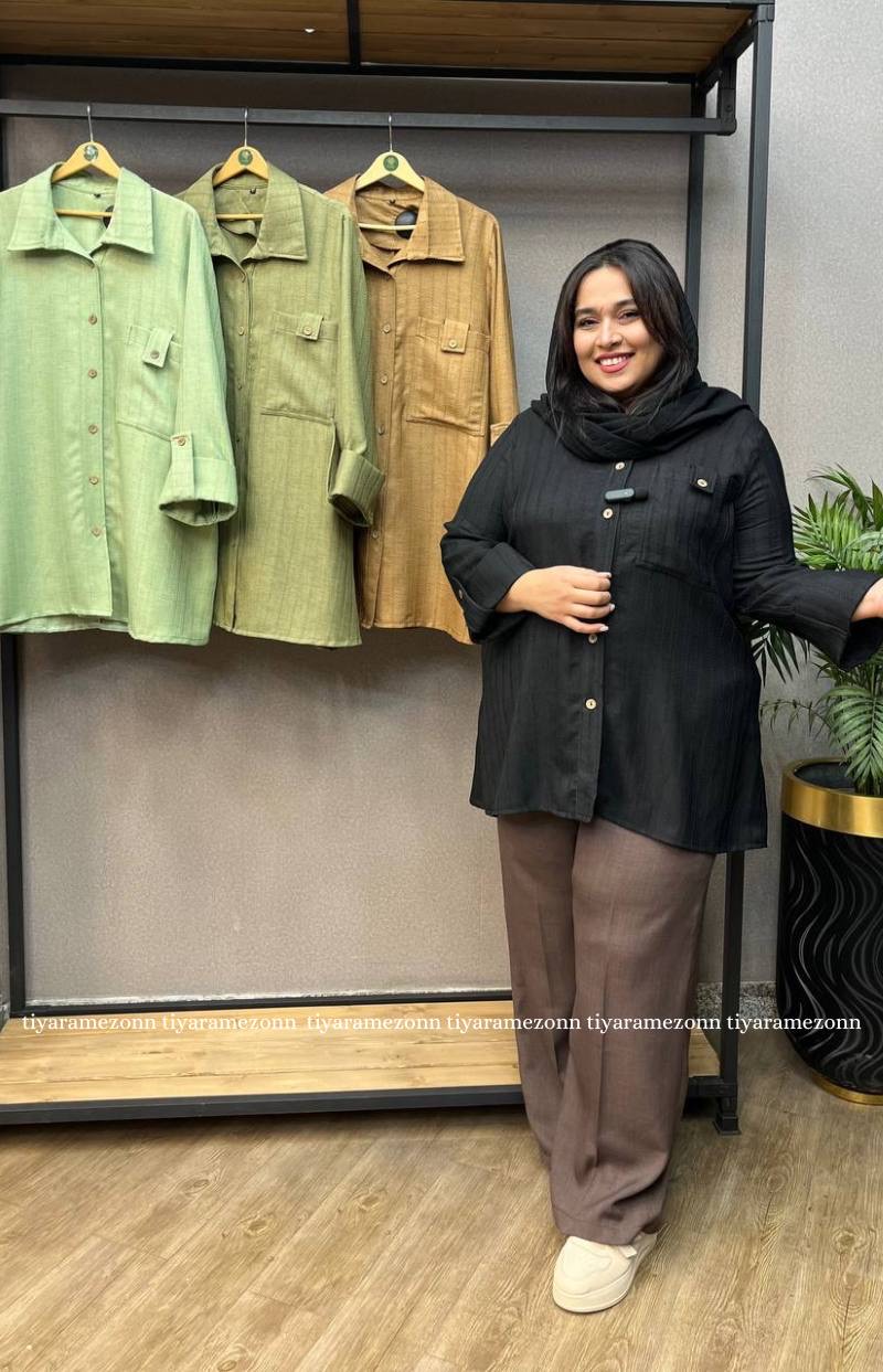 شومیز سایز بزرگ جیب پاگن دار کد 272