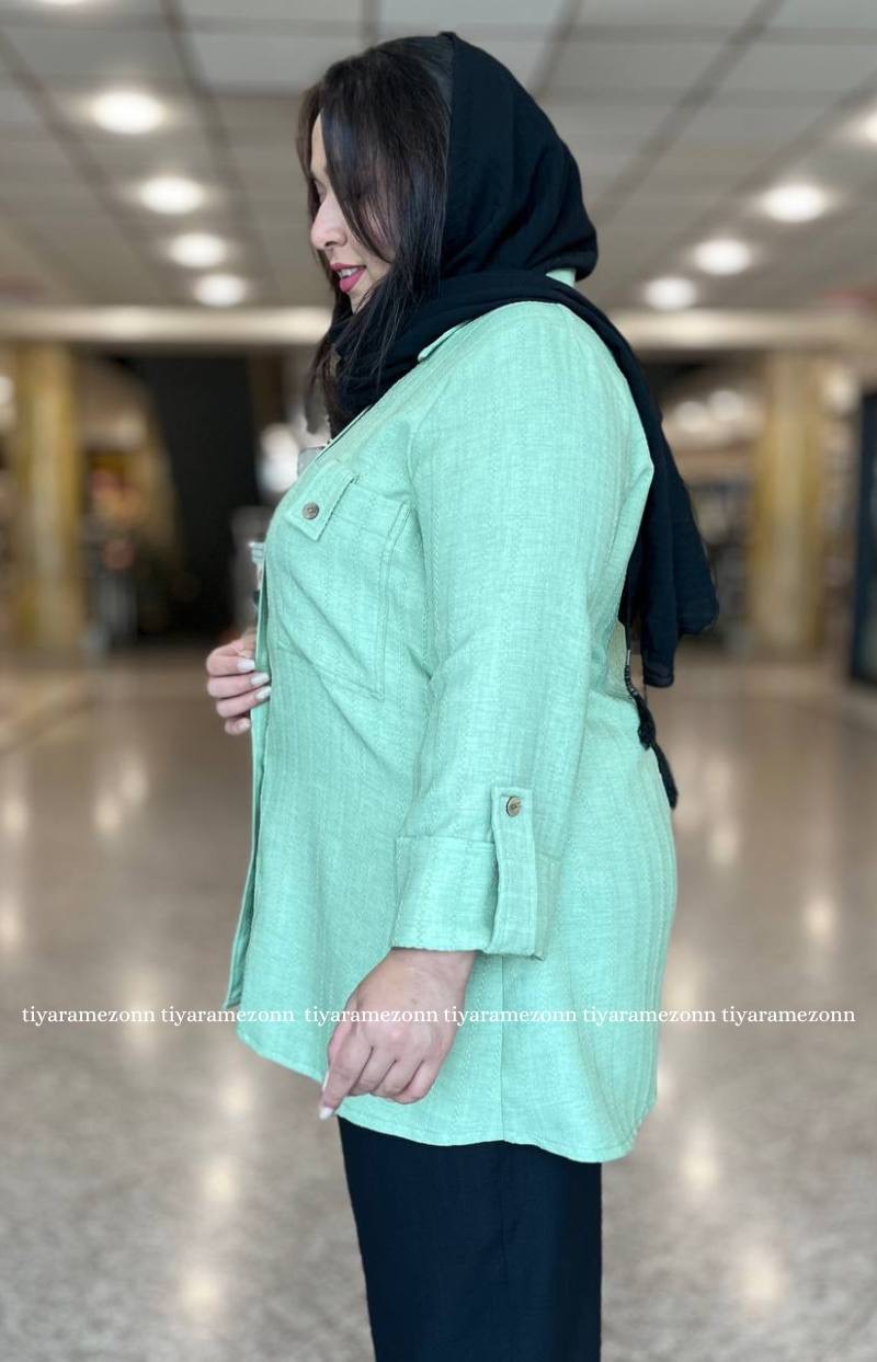 شومیز سایز بزرگ جیب پاگن دار کد 272