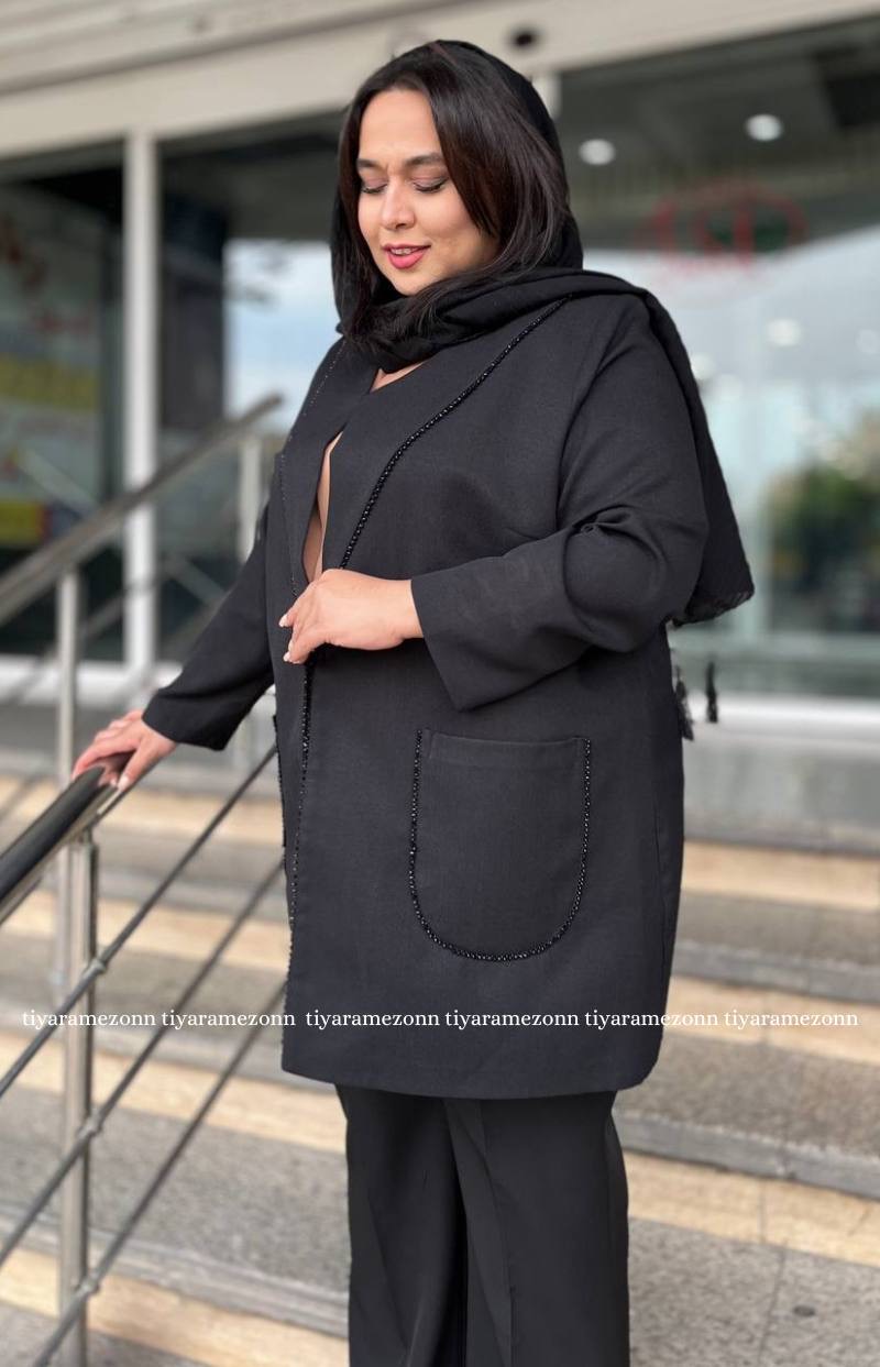 کت زنانه سایز بزرگ کریستال دوزی کد 269