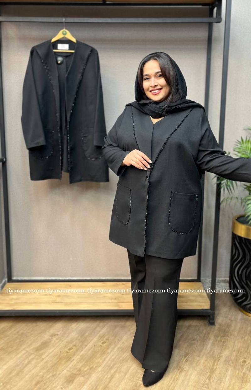 کت زنانه سایز بزرگ کریستال دوزی کد 269
