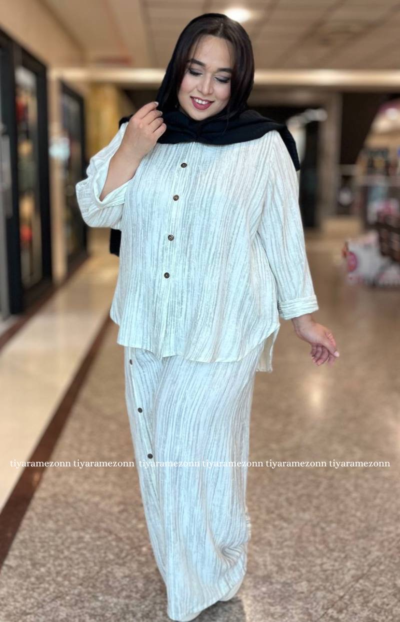 ست شومیز و شلوار سایزبزرگ فلورا کد275