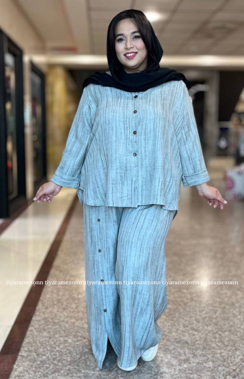 ست شومیز و شلوار سایزبزرگ فلورا کد275