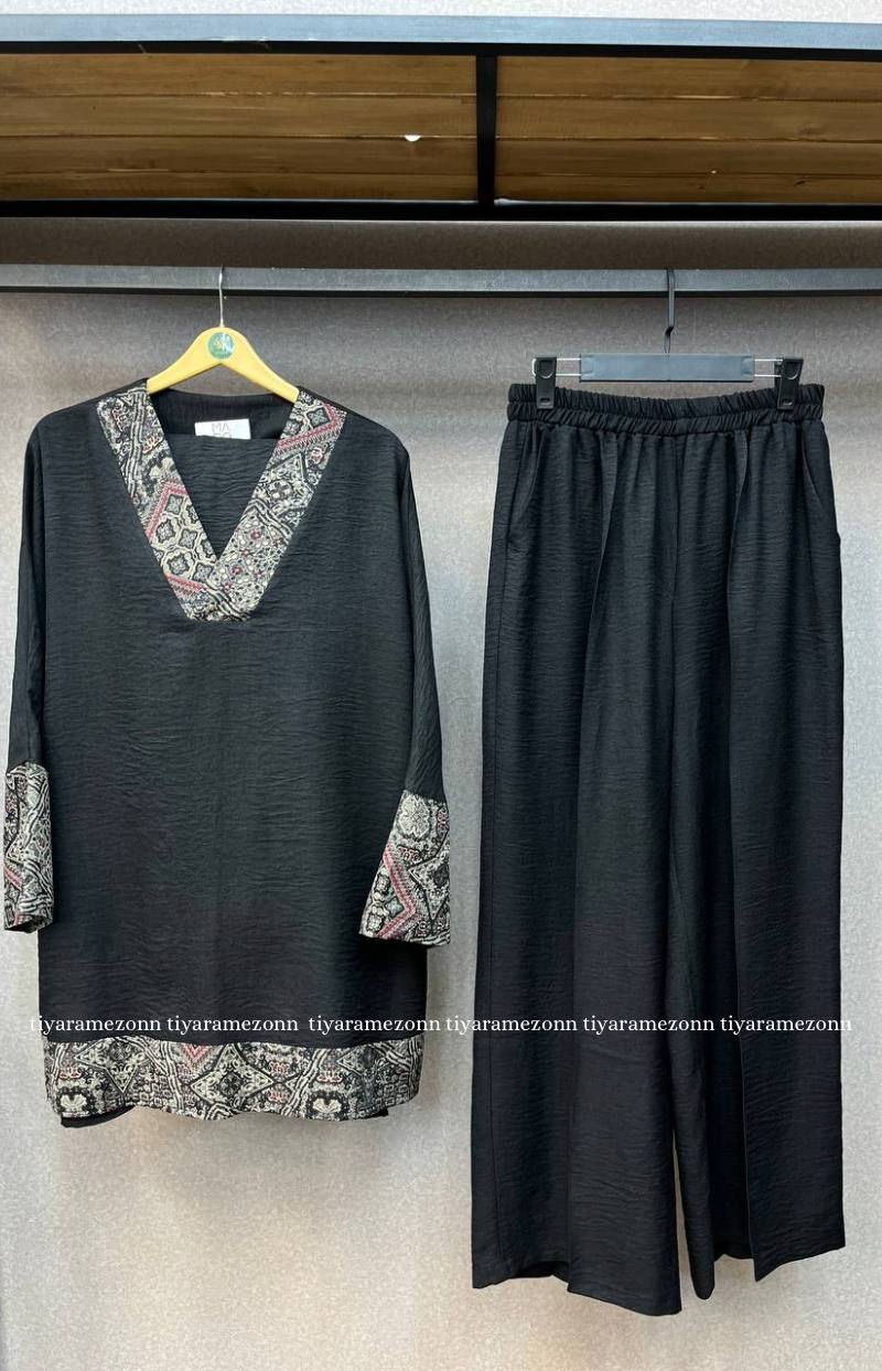 ست شومیز وشلوار سایزبزرگ مدل دایانا کد 268