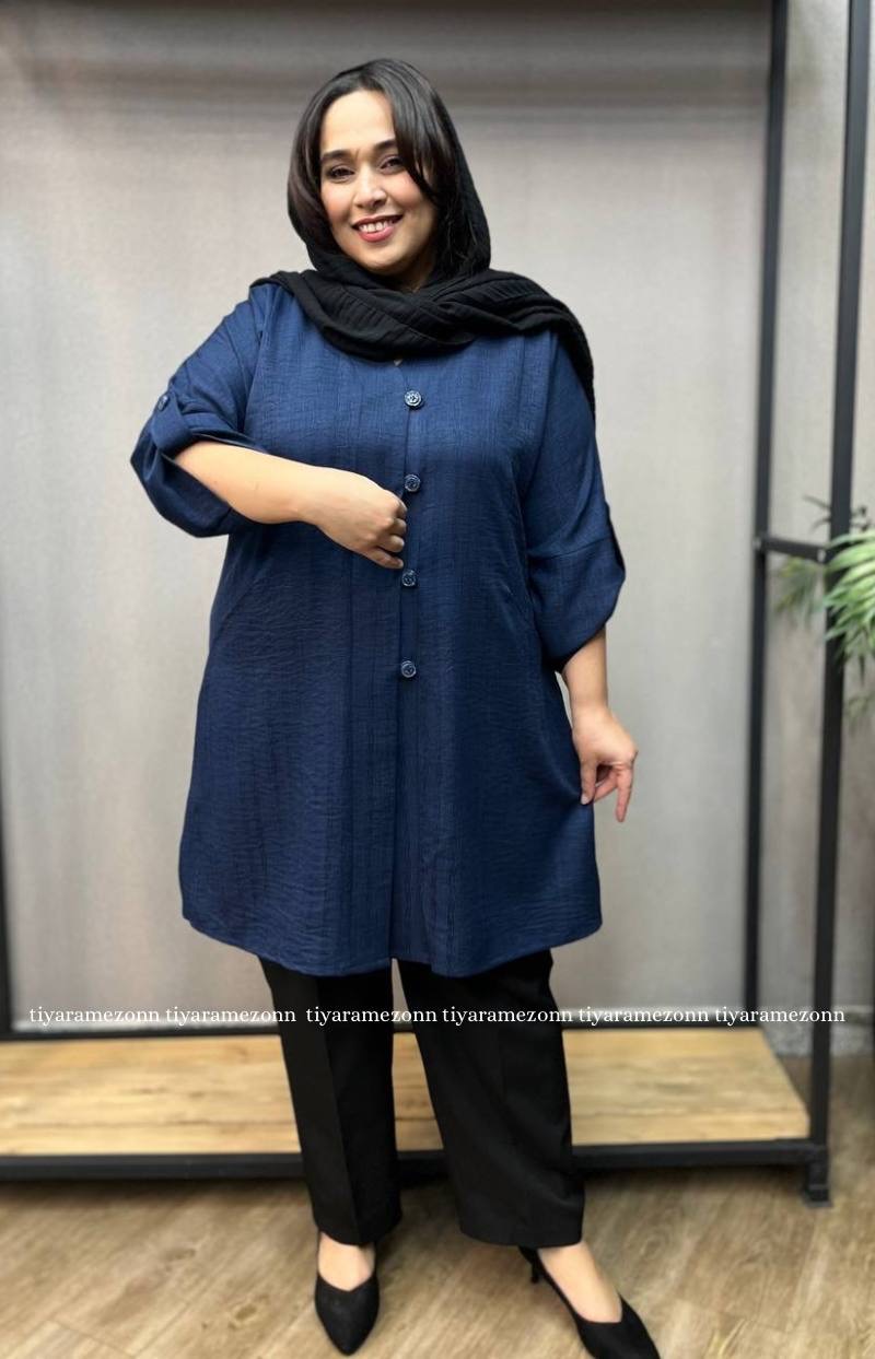 مانتو کیمونو سایزبزرگ کراش یقه انگلیسی کد283