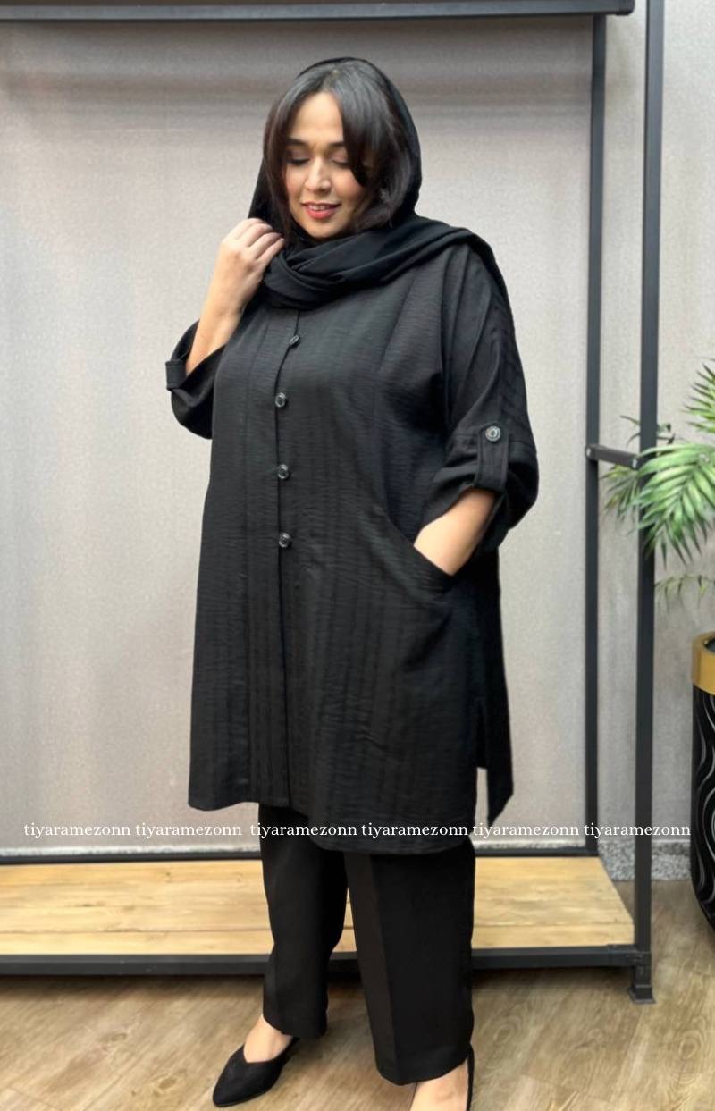 مانتو کیمونو سایزبزرگ کراش یقه انگلیسی کد283