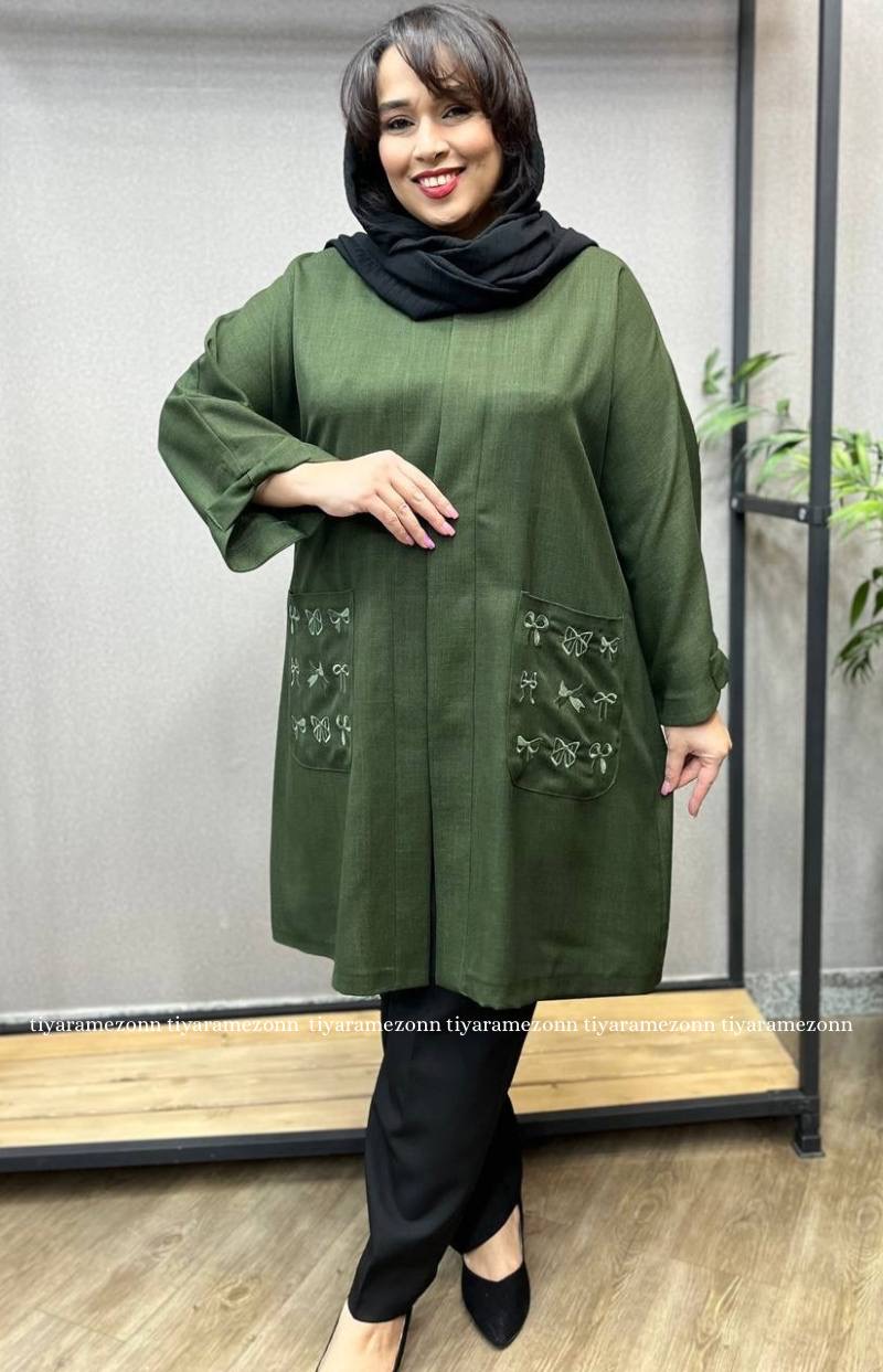 مانتو سایز بزرگ مدل چهار دکمه  کد 290