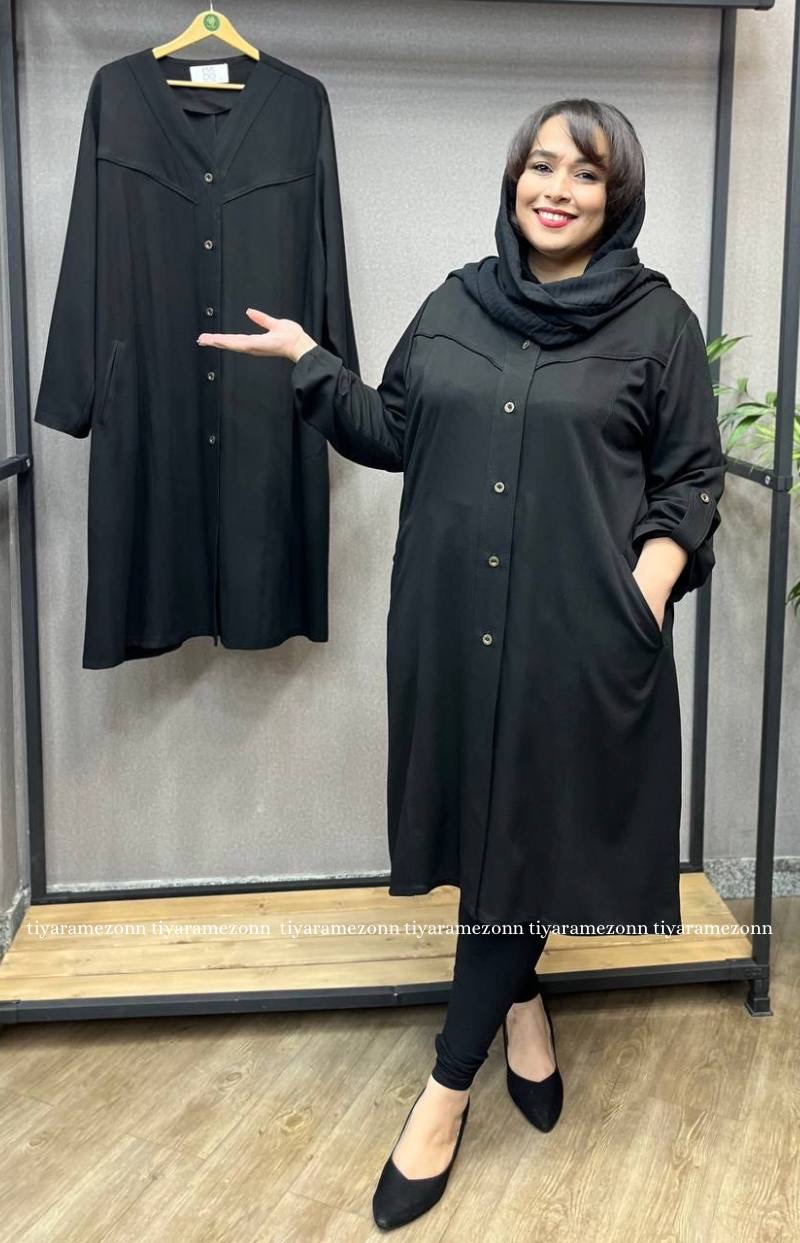 مانتو اداری سایزبزرگ مدل هامر یقه هفت کد 192