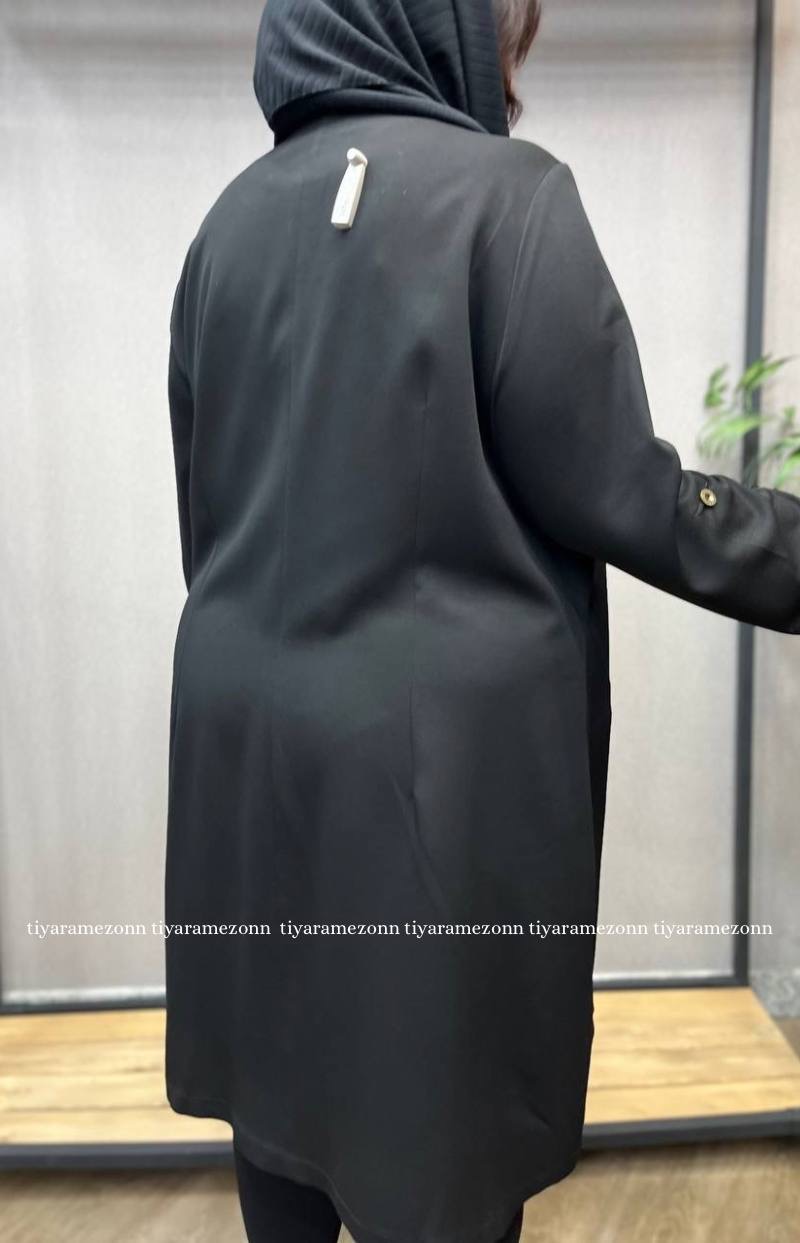 مانتو اداری سایزبزرگ مدل هامر یقه مثلثی کد 192