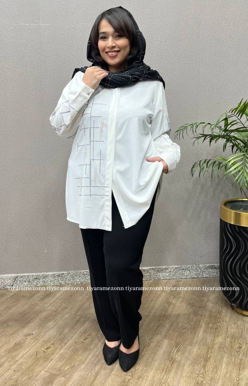 شلوار راسته سایزبزرگ  کرپ مرویجت  کد 298