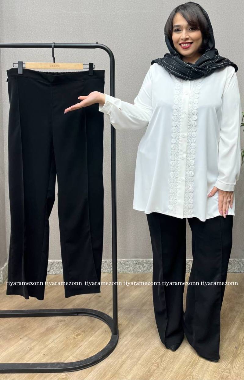 شلوار دمپا سایزبزرگ  کرپ مرویجت  کد 299