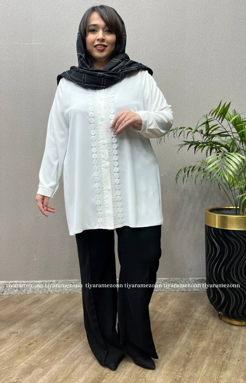 شلوار راسته سایزبزرگ  کرپ مرویجت  کد 298