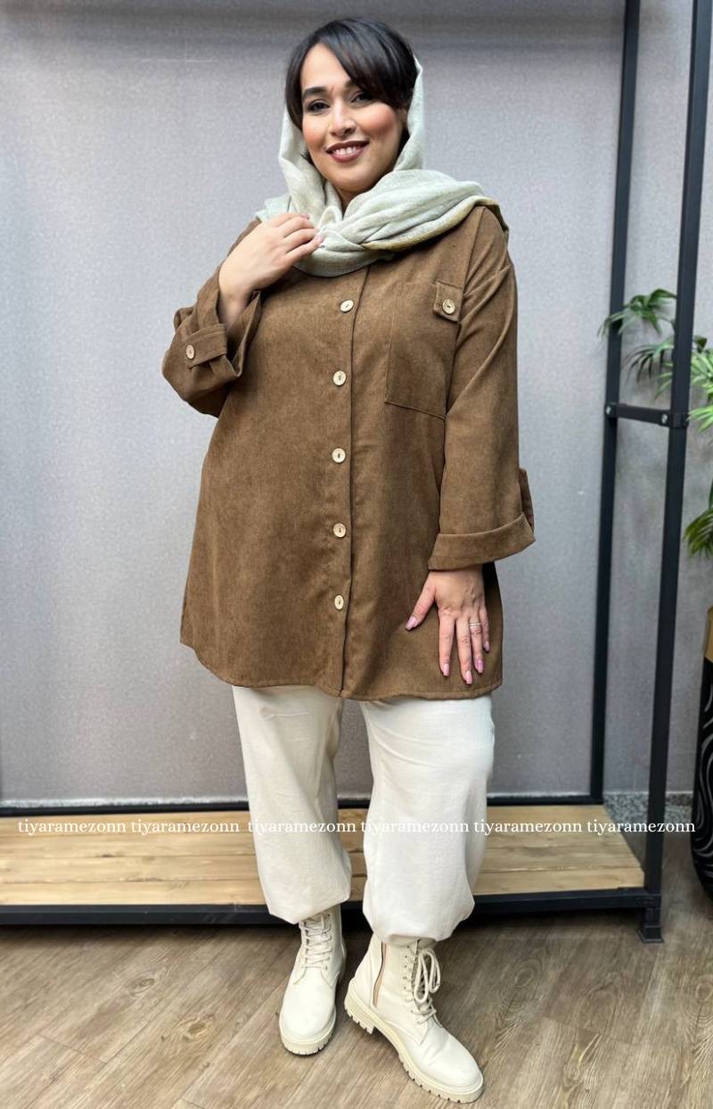 شومیز سایز بزرگ جیب پاگن دار کد 272