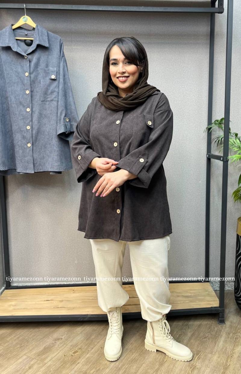 شومیز سایز بزرگ جیب پاگن دار کد 272