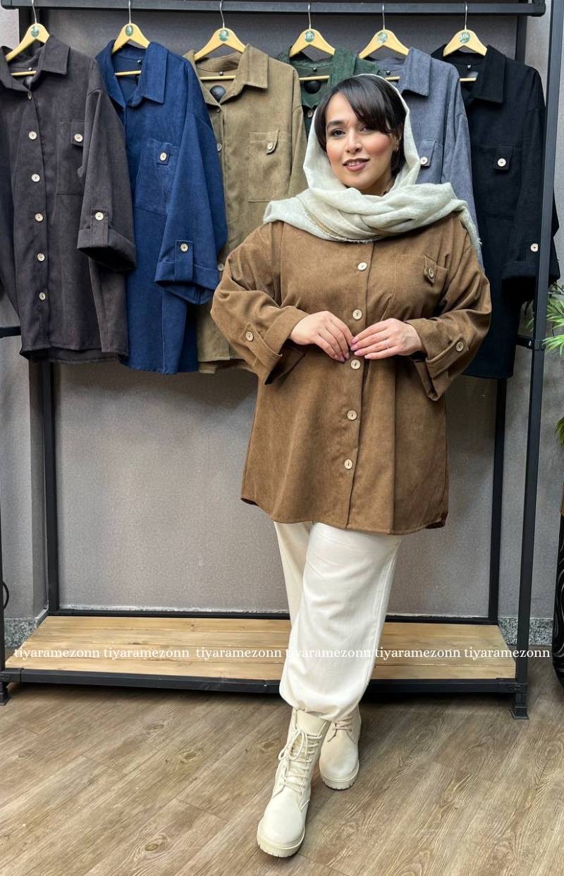 شومیز سایز بزرگ جیب پاگن دار کد 272