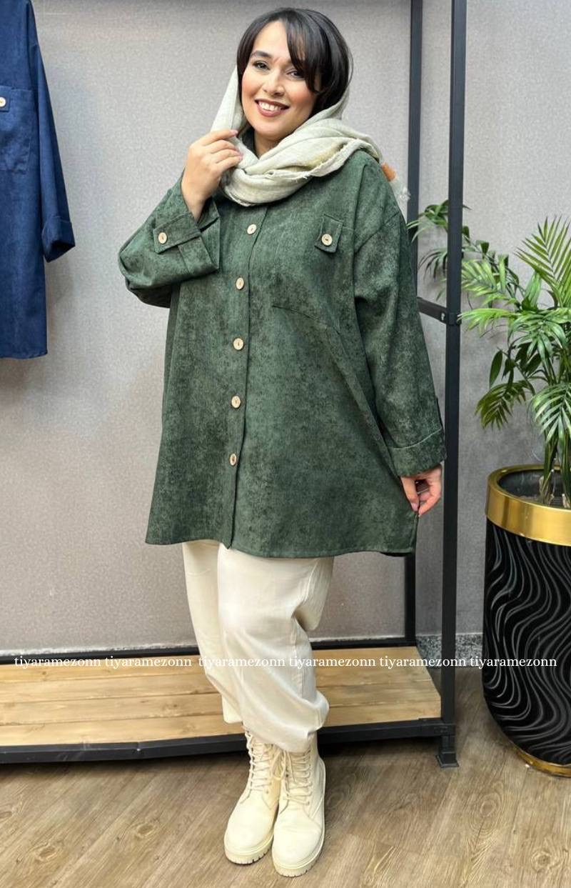 شومیز سایز بزرگ جیب پاگن دار کد 272