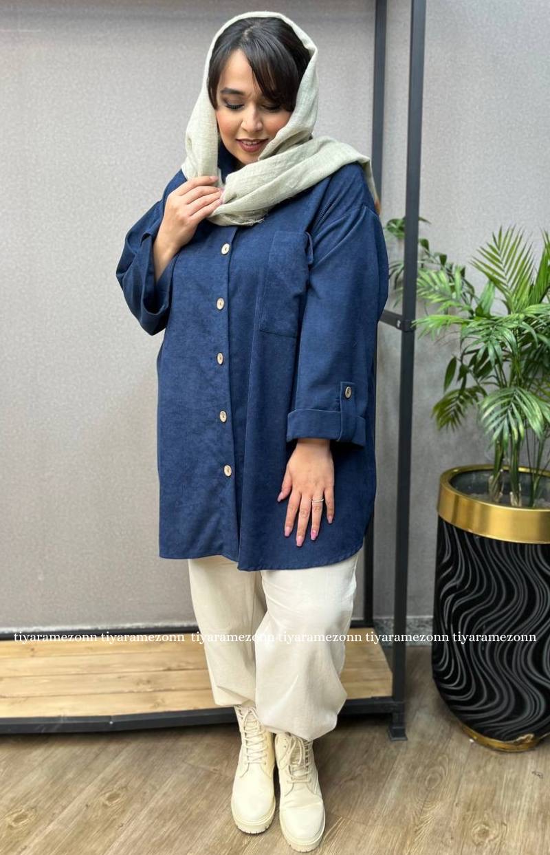 شومیز سایز بزرگ جیب پاگن دار کد 272