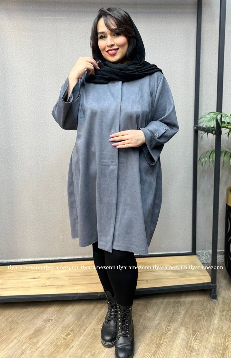 مانتو سایز بزرگ پاییزه مدل نلا  کد 302