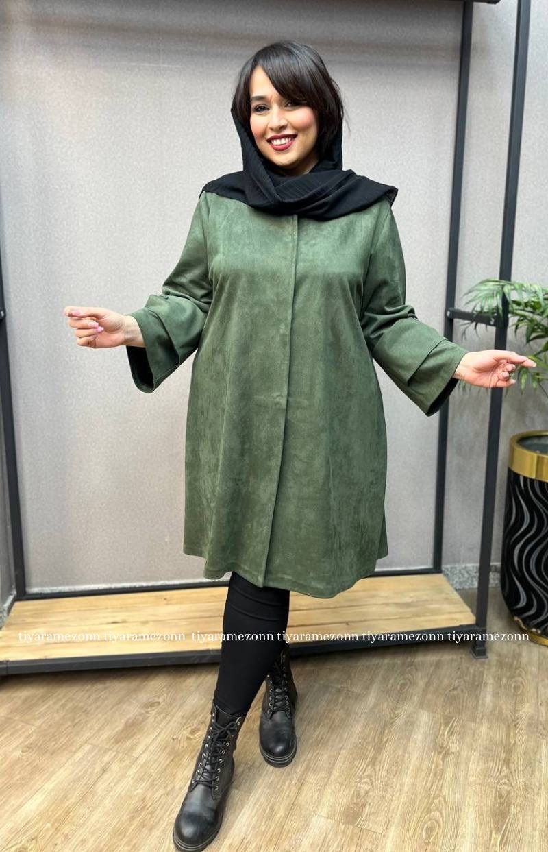 مانتو سایز بزرگ پاییزه مدل نلا  کد 302