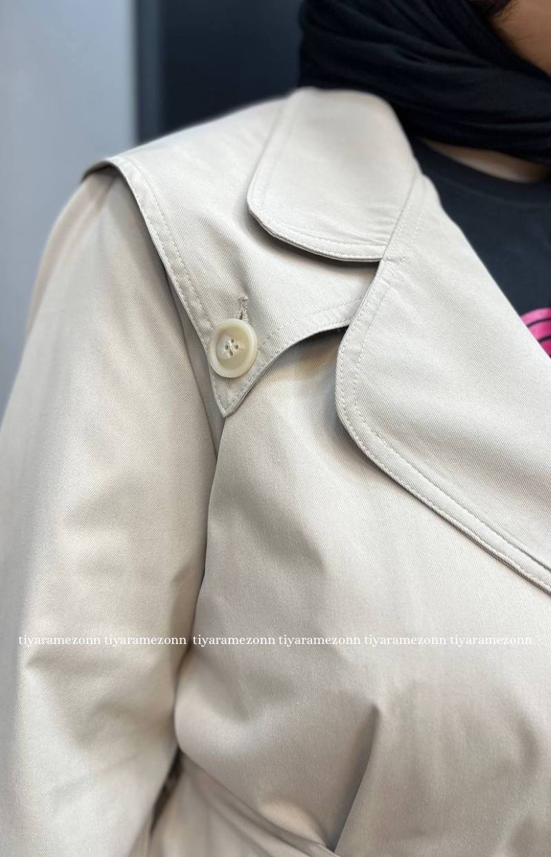 بارونی کتان زارا جیب اریب بغل دکمه کد 070