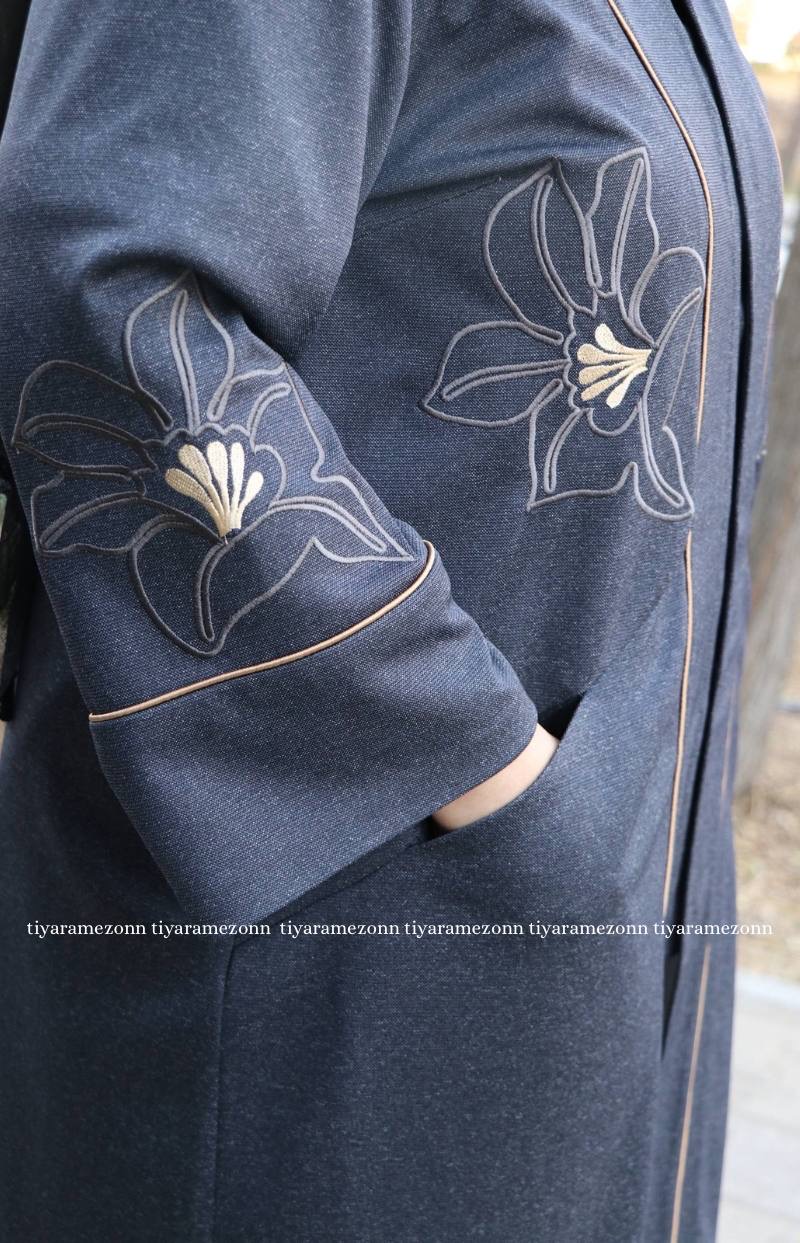 مانتو سایز بزرگ  پاییزه گلدوزی کد 319