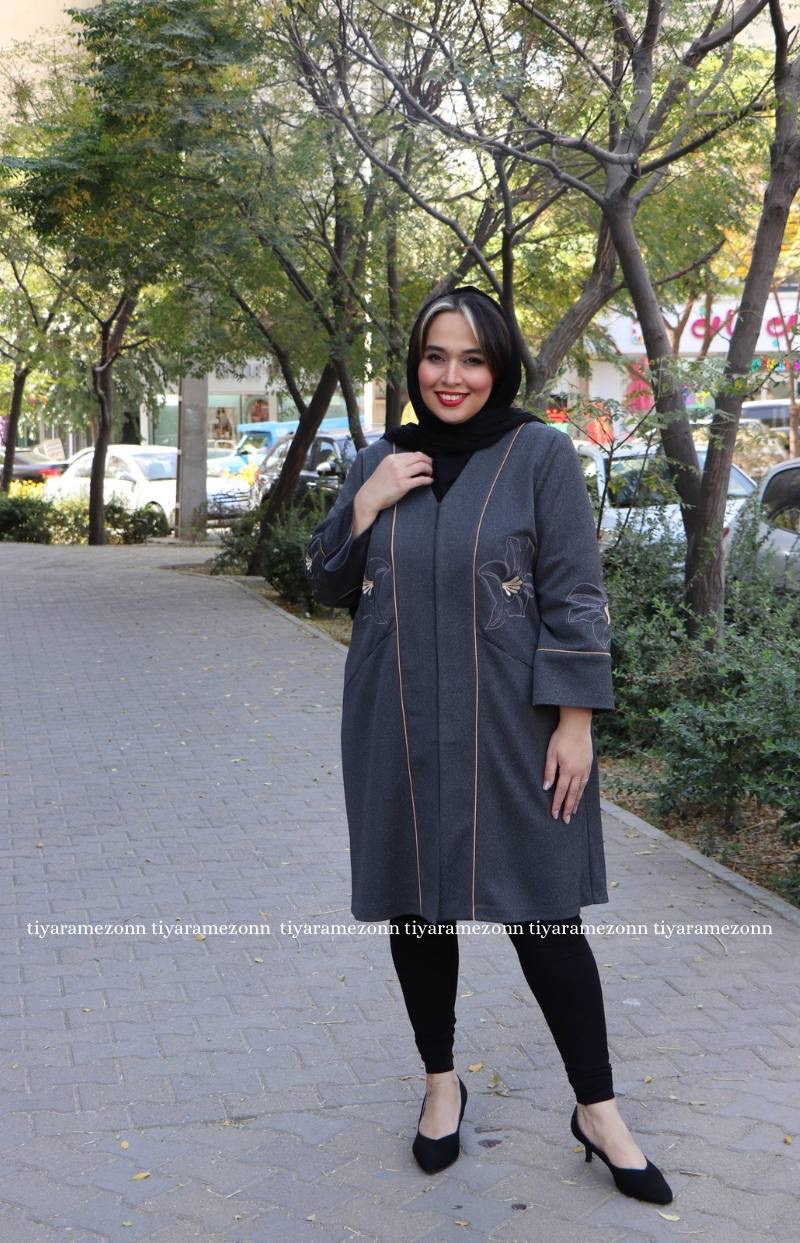 مانتو سایز بزرگ  پاییزه گلدوزی کد 319