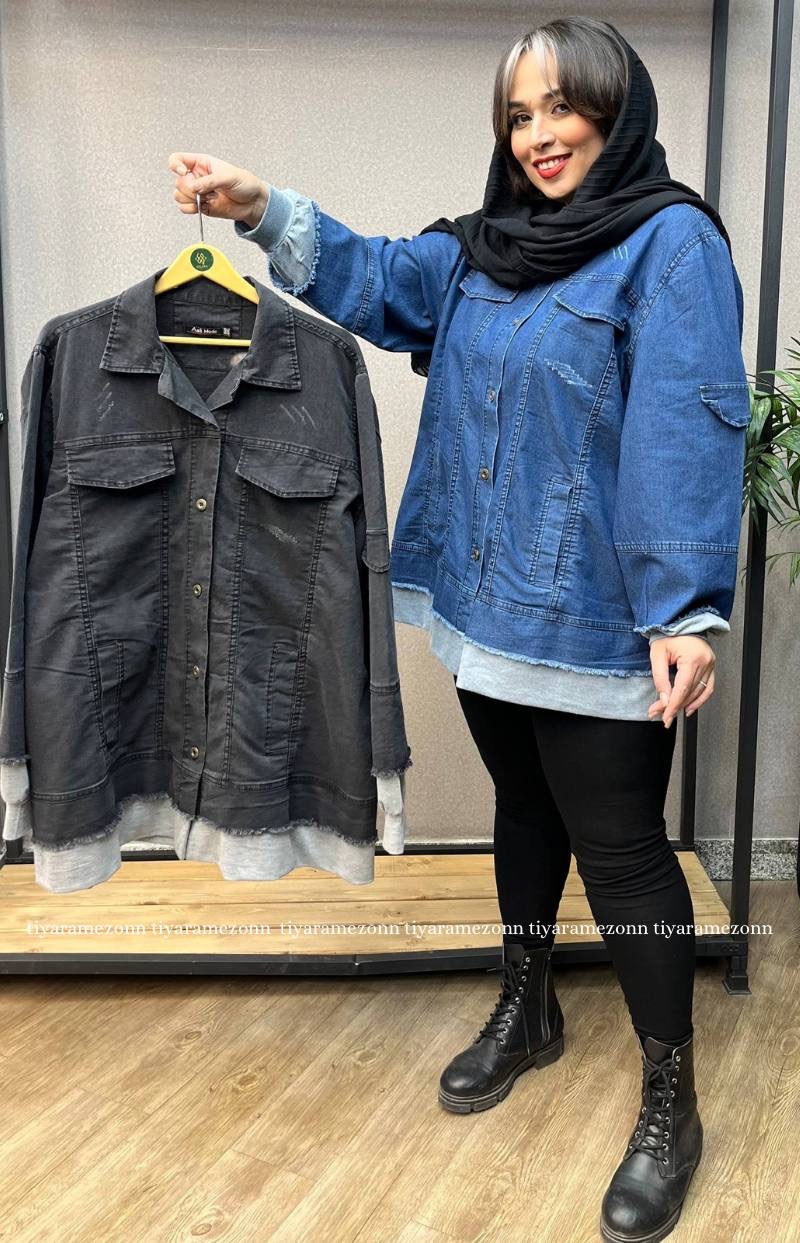 کت جین سایزبزرگ ترکیب با دورس کد 324