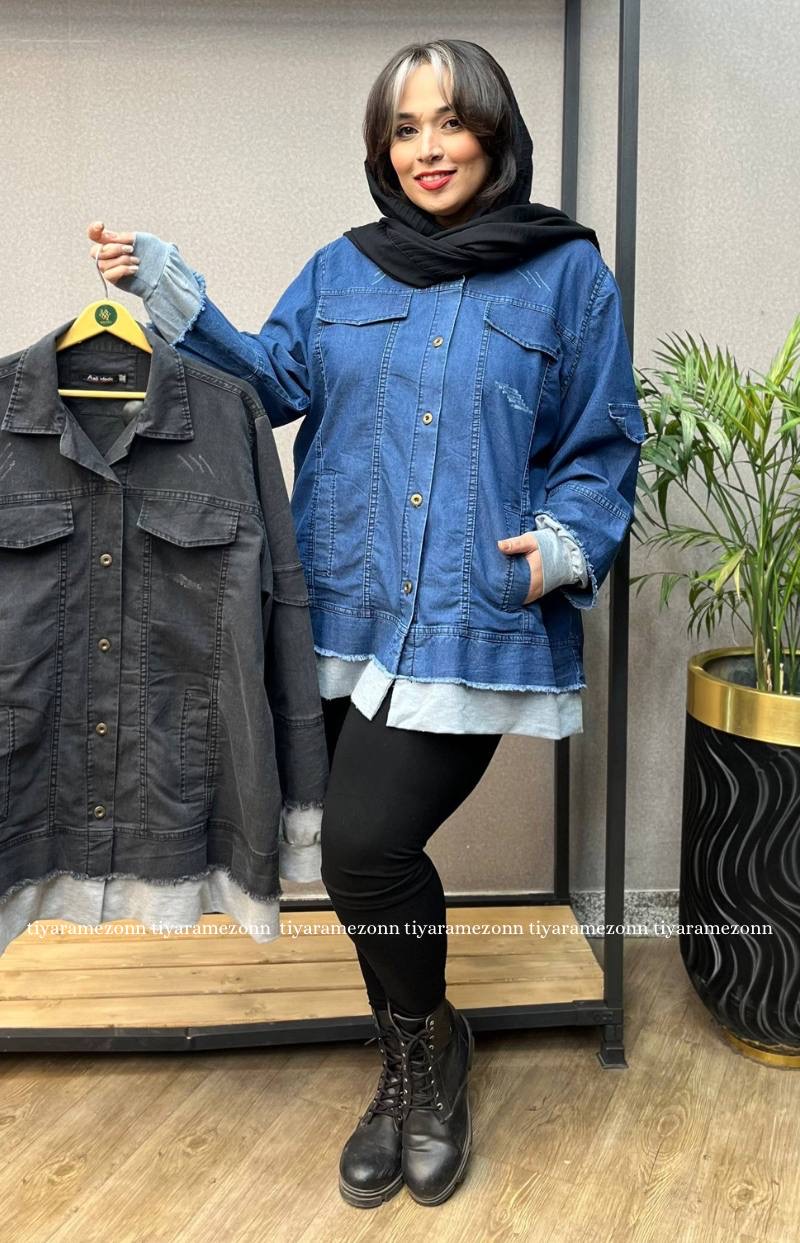 کت جین سایزبزرگ ترکیب با دورس کد 324