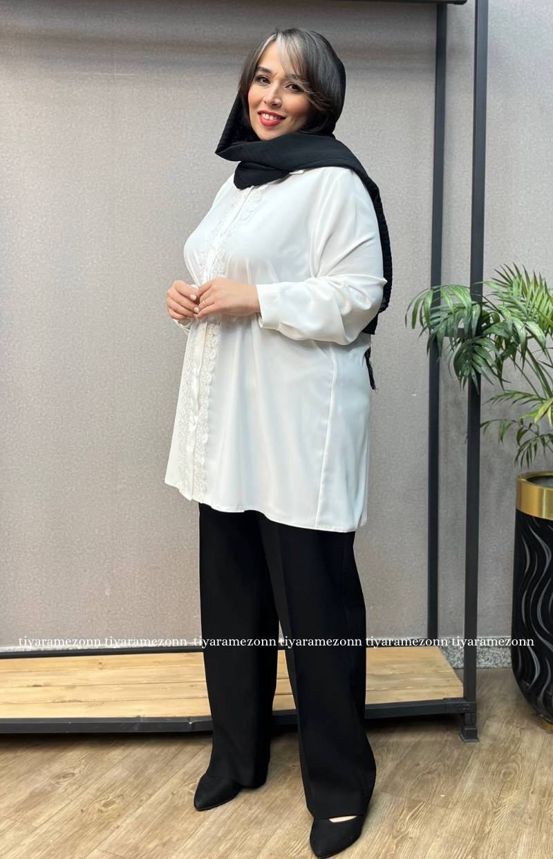 شلوار راسته سایزبزرگ  کرپ مرویجت  کد 298