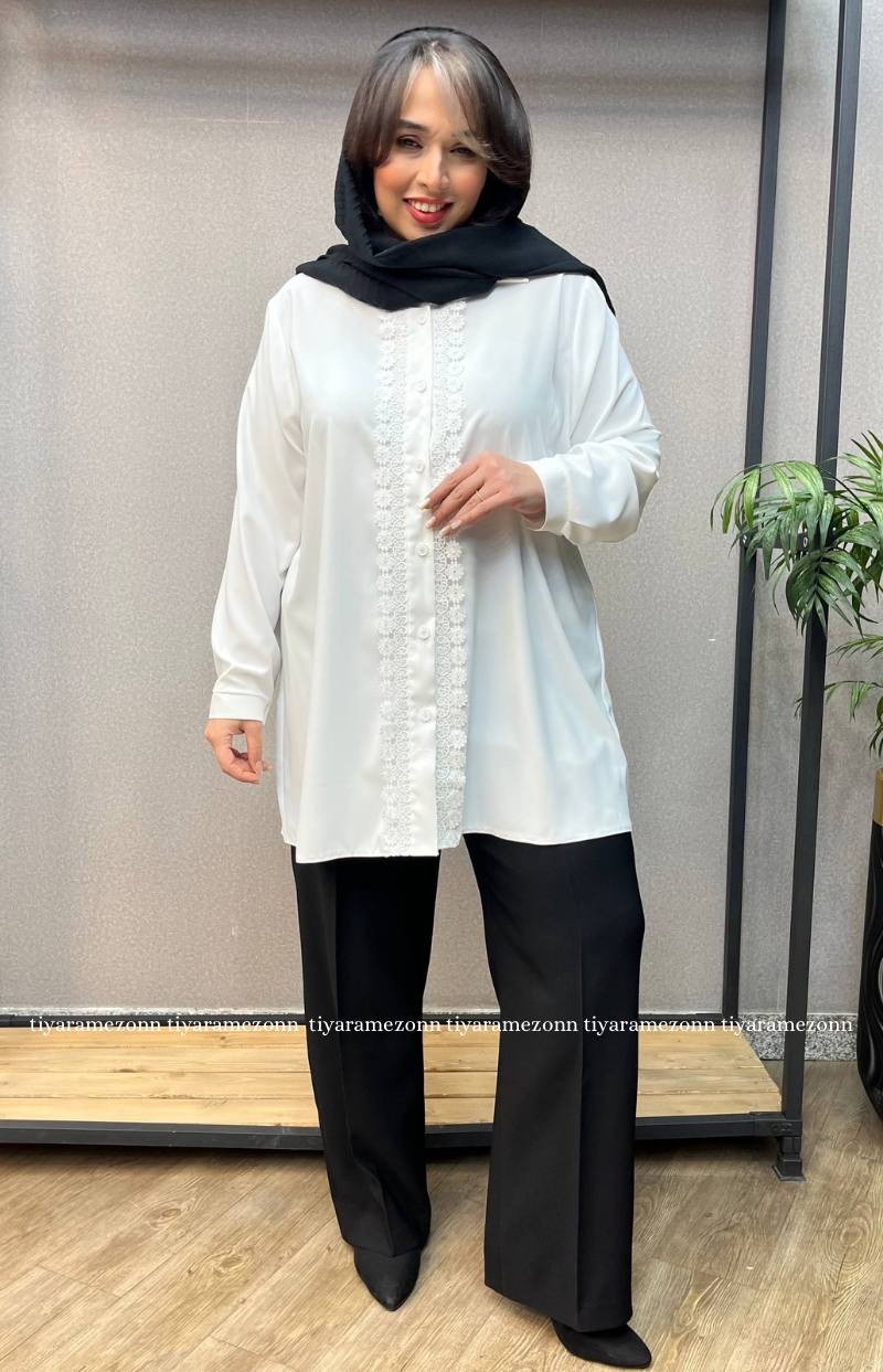 شلوار راسته سایزبزرگ  کرپ مرویجت  کد 298