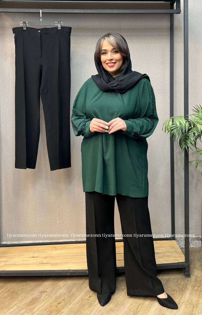 شلوار راسته سایزبزرگ  کرپ کنزو  کد 326