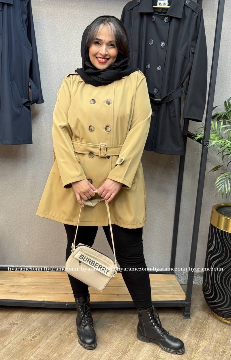 ترنچ کت سایزبزرگ زنانه مدل باربارا کد 332