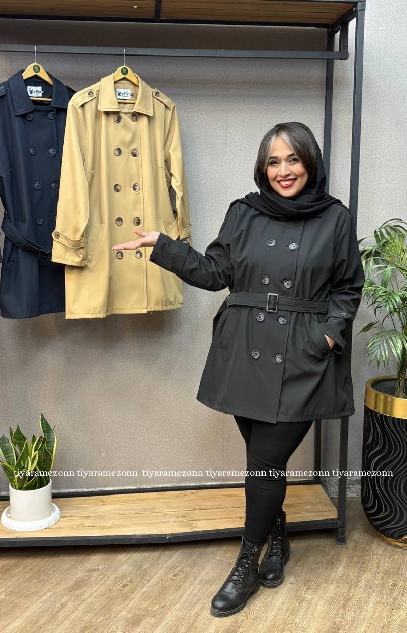 ترنچ کت سایزبزرگ زنانه مدل باربارا کد 332