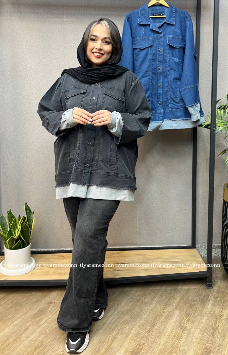 کت جین سایزبزرگ ترکیب با دورس کد 324