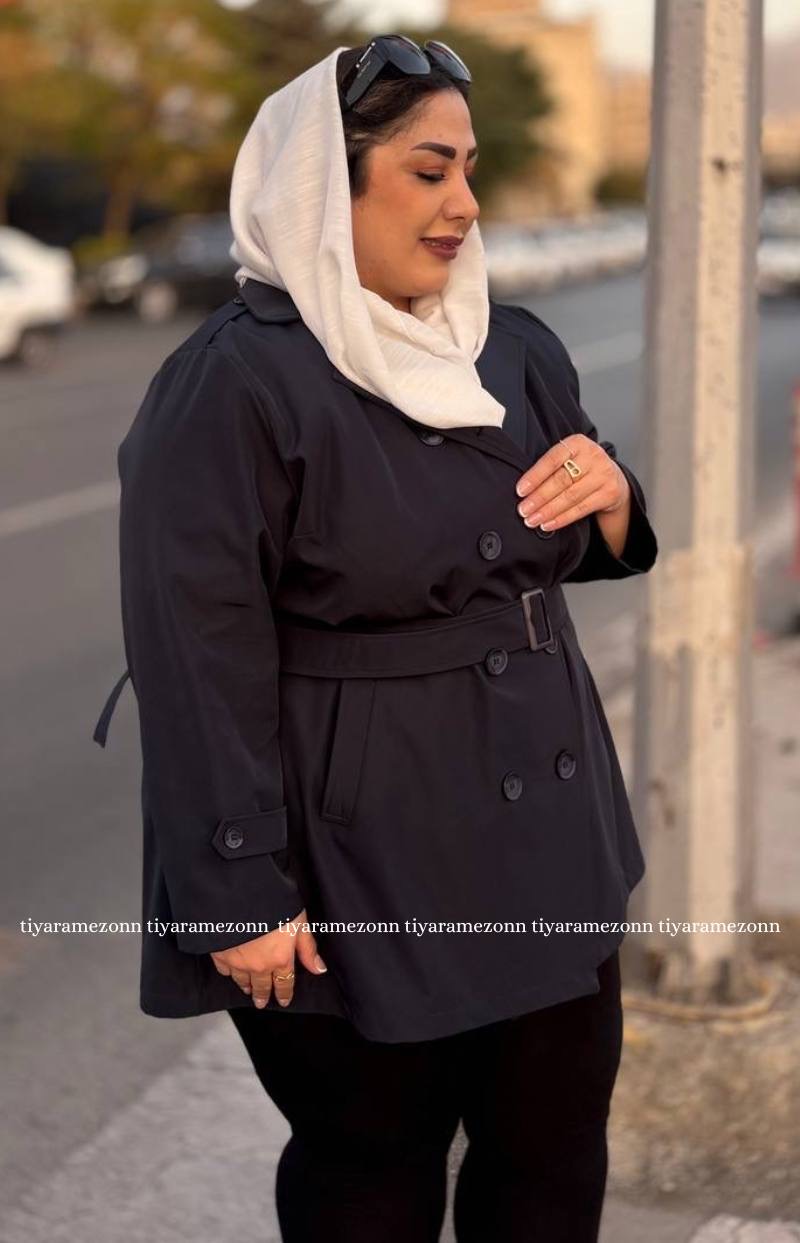 ترنچ کت سایزبزرگ زنانه مدل باربارا کد 332