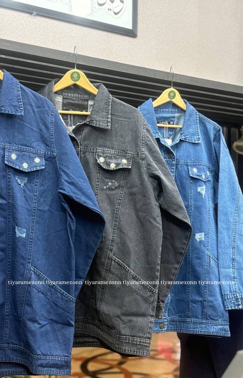 کت جین سایزبزرگ مدل بابونه  کد 340