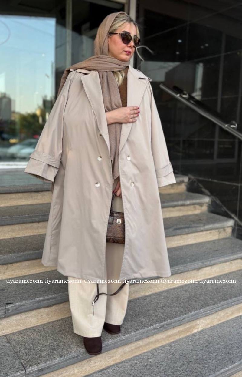 ترنچ کت سایزبزرگ زنانه مدل باربارا کد 332