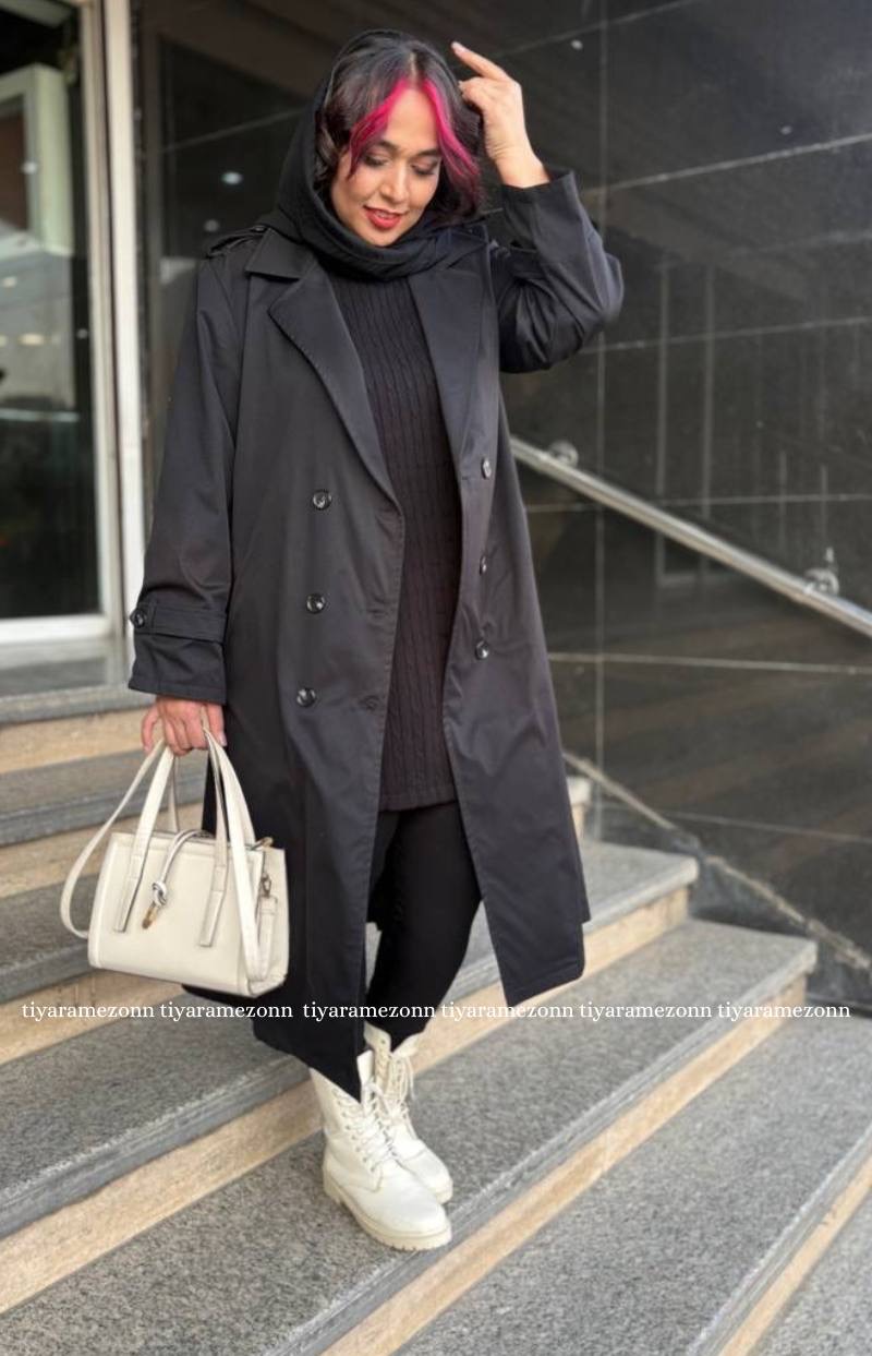 ترنچ کت سایزبزرگ زنانه مدل باربارا کد 332