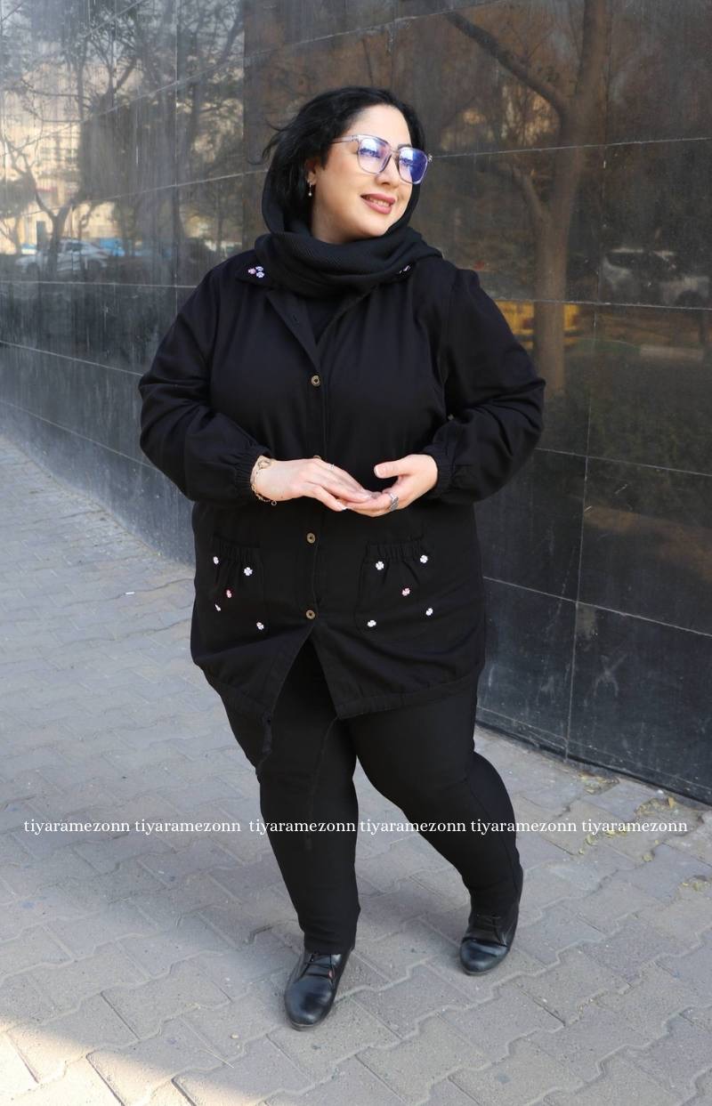 شومیز مانتویی سایزبزرگ کتان مدل ونیز  کد 344