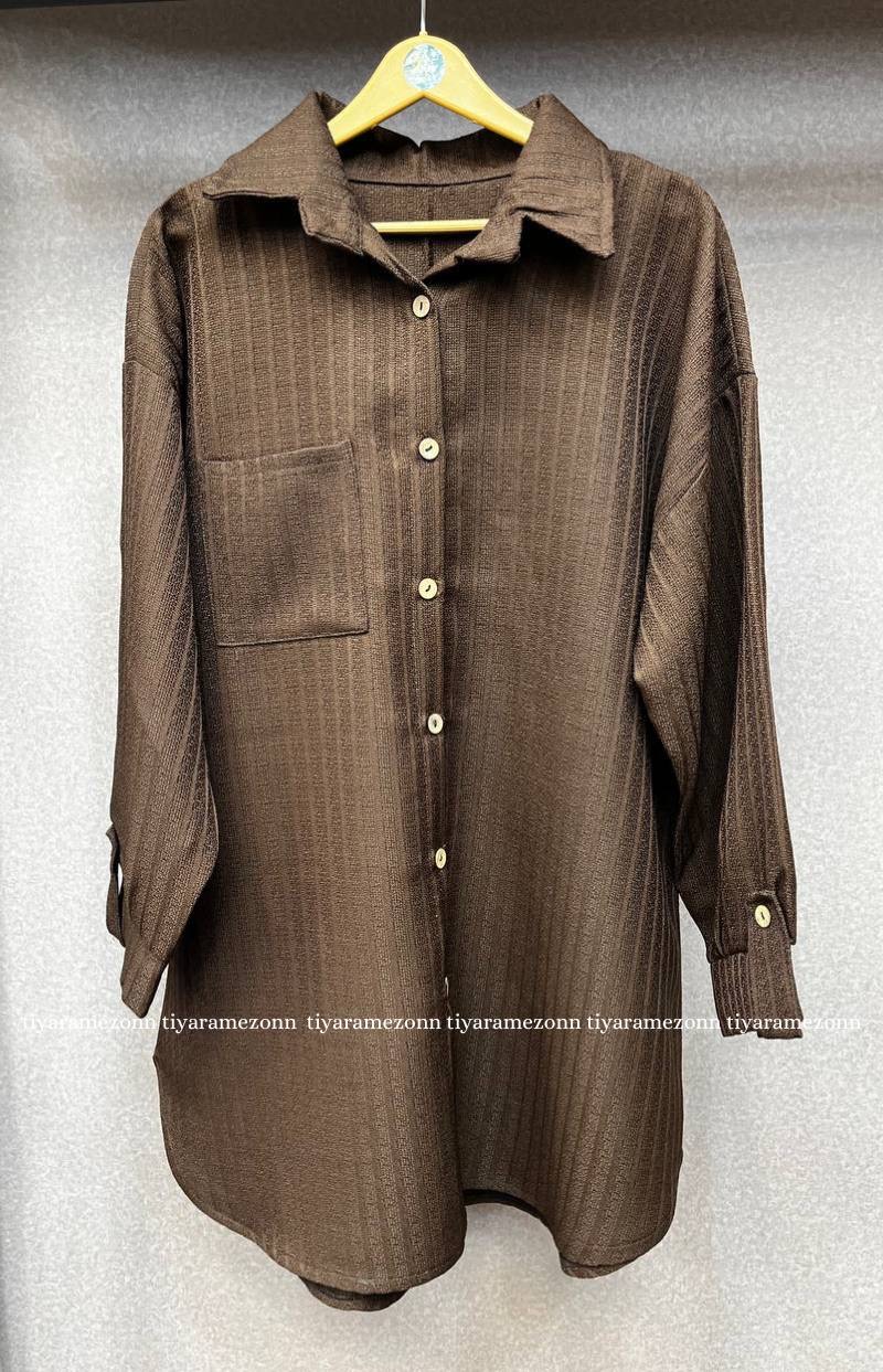 شومیز مانتویی سایزبزرگ  مدل پلنگی کد 349