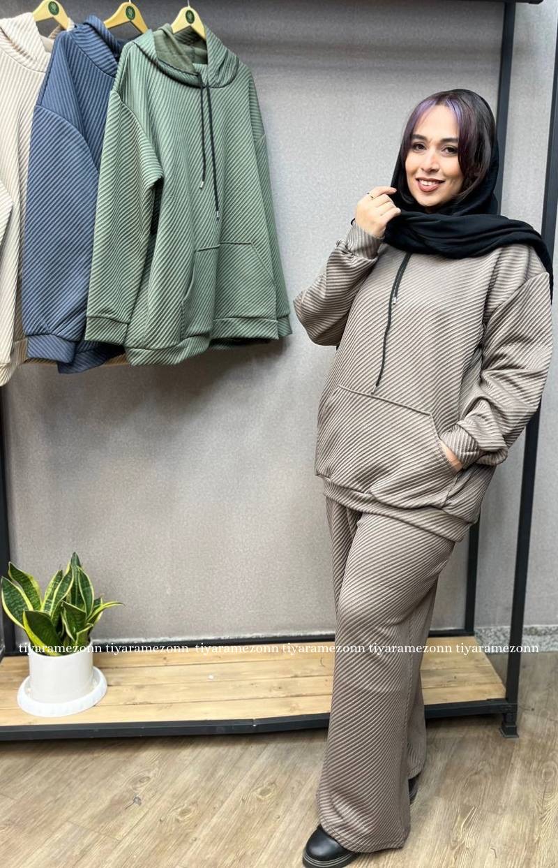 ست هودی و شلوار سایزبزرگ مدل مفرد  کد 352