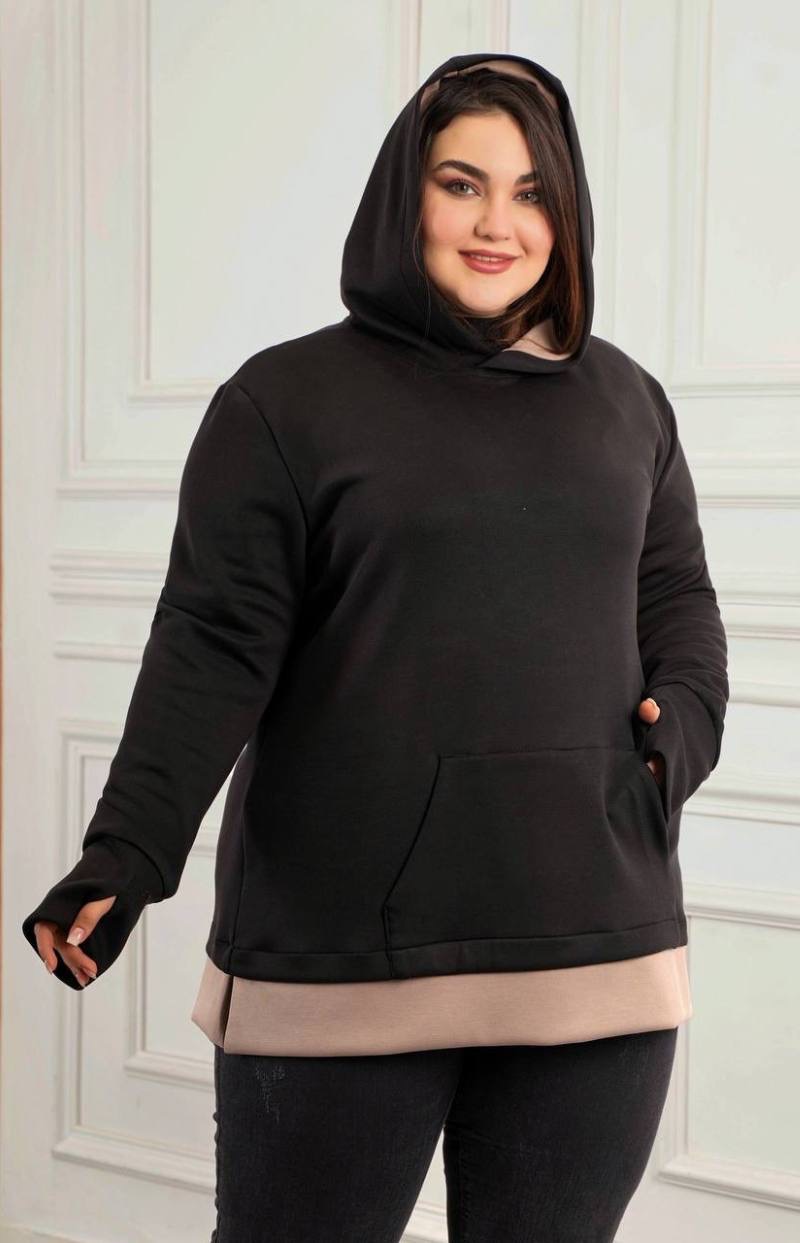 هودی سایزبزرگ مدل فینگر دار کد 359