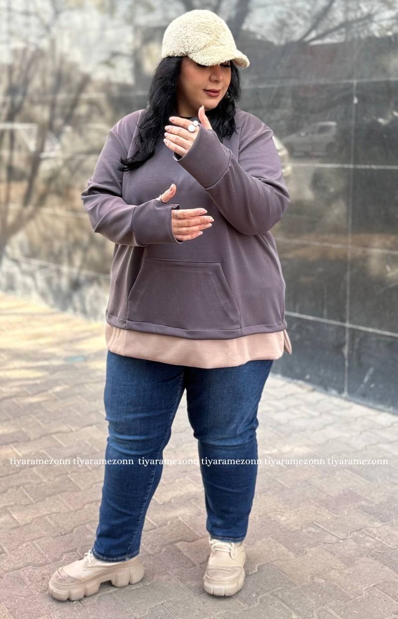 هودی سایزبزرگ مدل فینگر دار کد 359