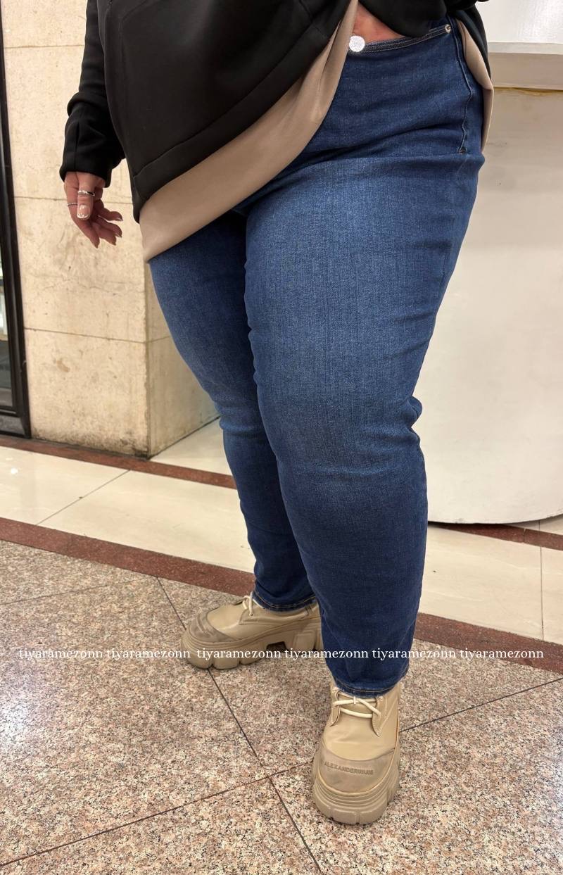 شلوار جین سایزبزرگ اسکینی فول کش کد 360