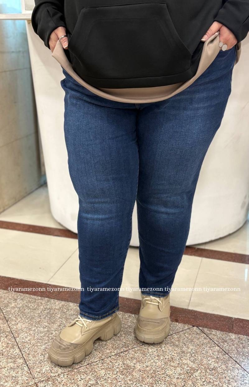 شلوار جین سایزبزرگ اسکینی فول کش کد 360