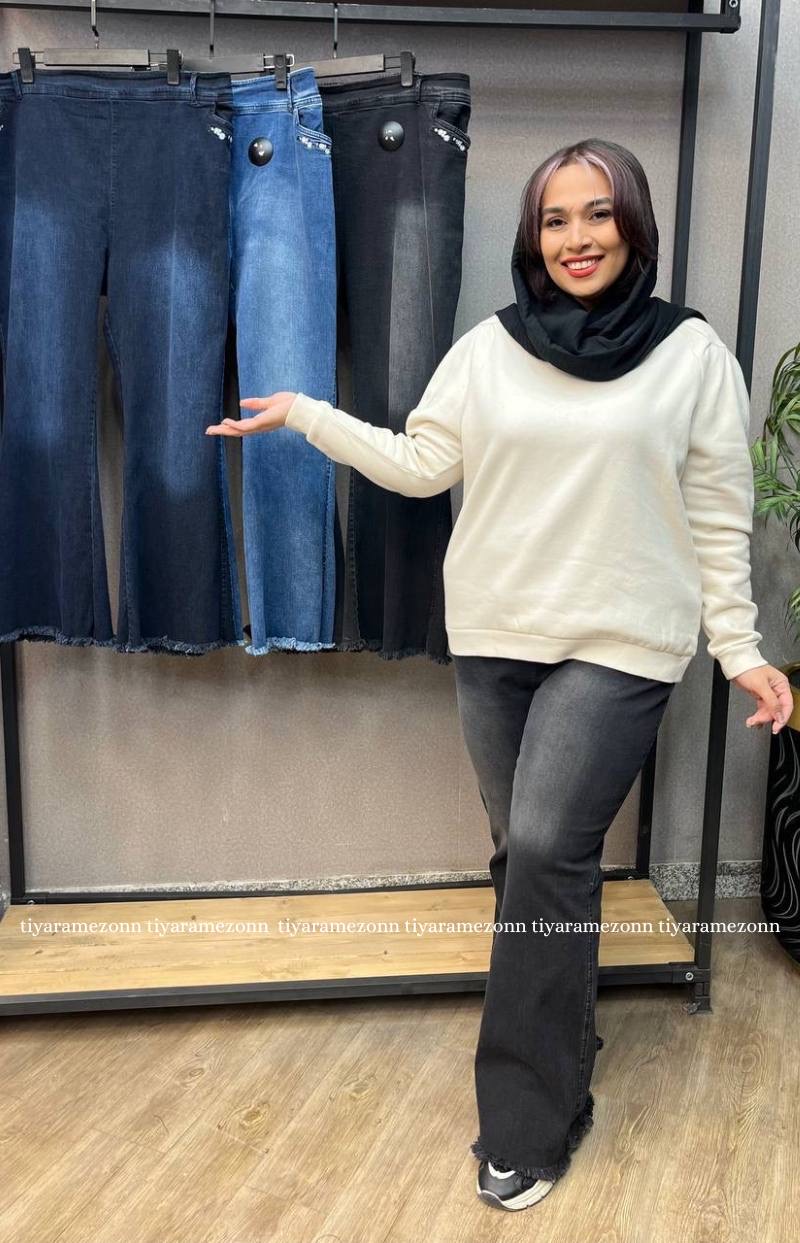 شلوار دمپا سایزبزرگ کشی گل بابونه کد144