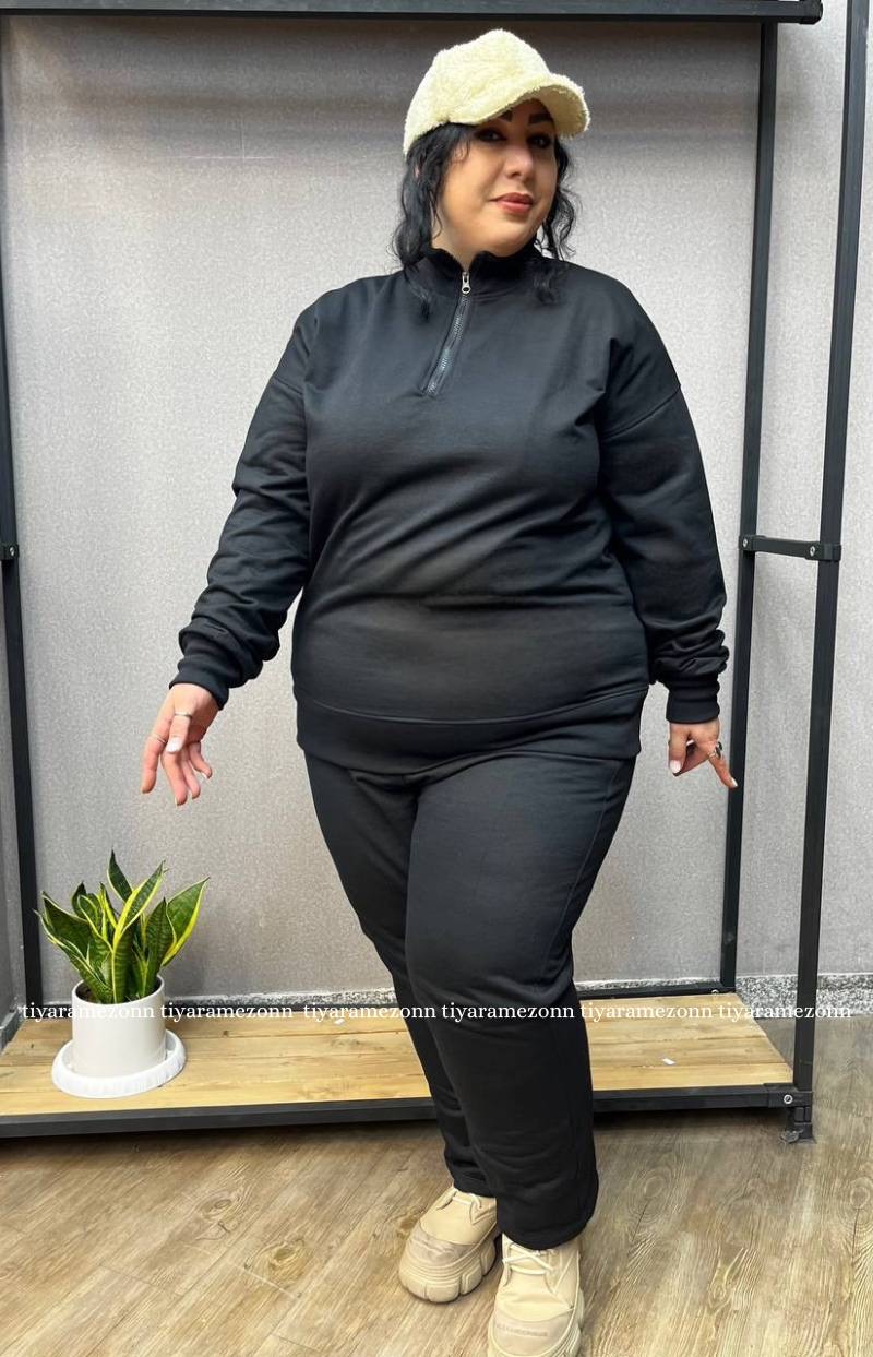 ست سویشرت و شلوار سایزبزرگ مدل اکلت کد 353