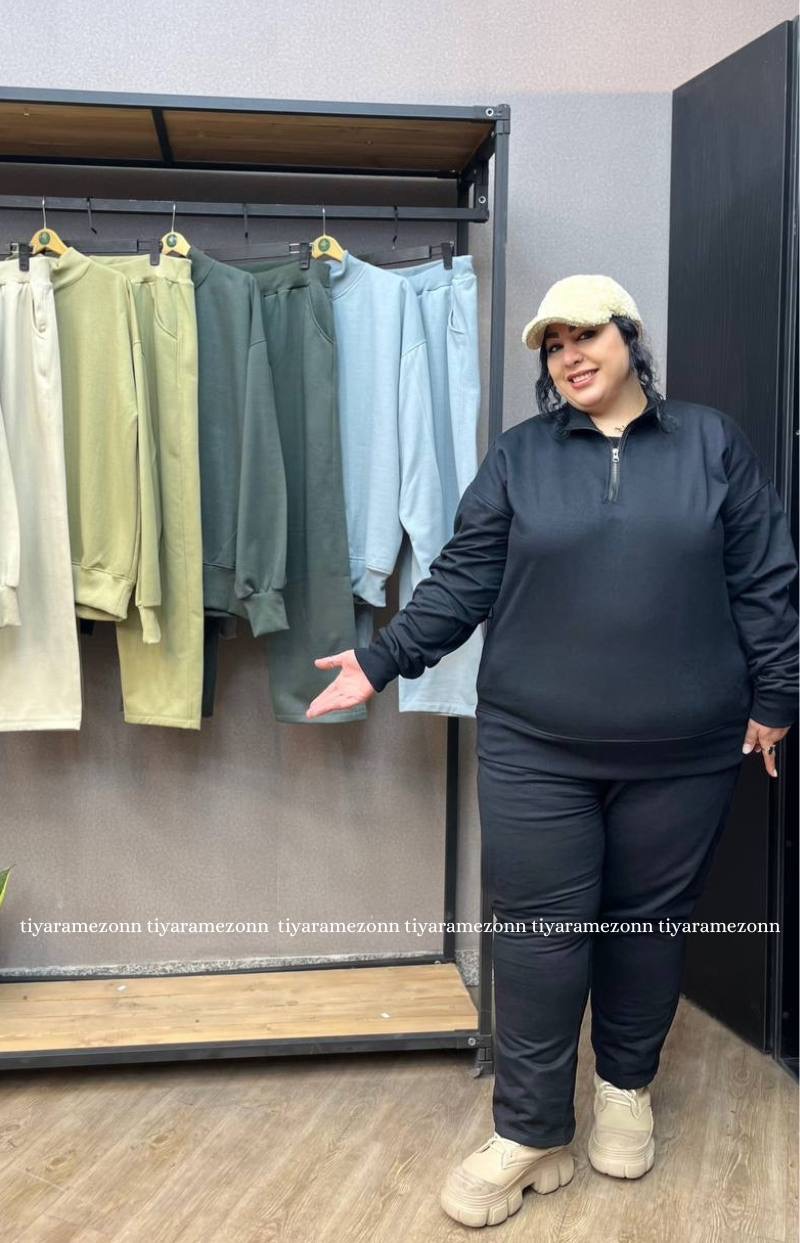 ست سویشرت و شلوار سایزبزرگ مدل اکلت کد 353