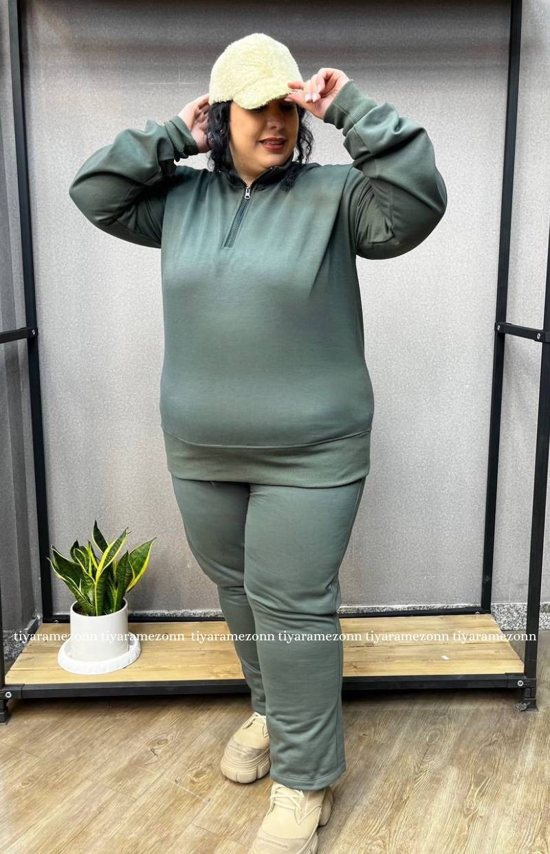 ست سویشرت و شلوار سایزبزرگ مدل اکلت کد 353